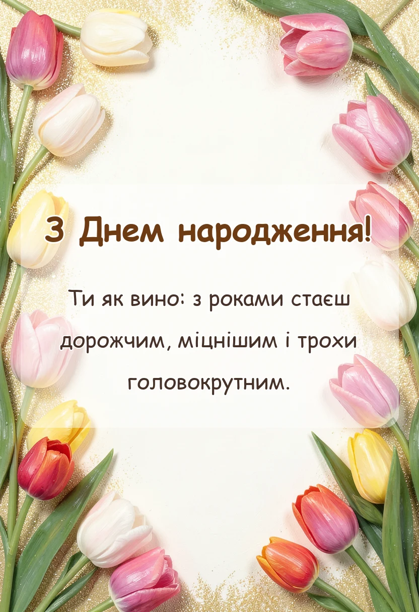 вітальна листівка - вітання з днем народження з картинками