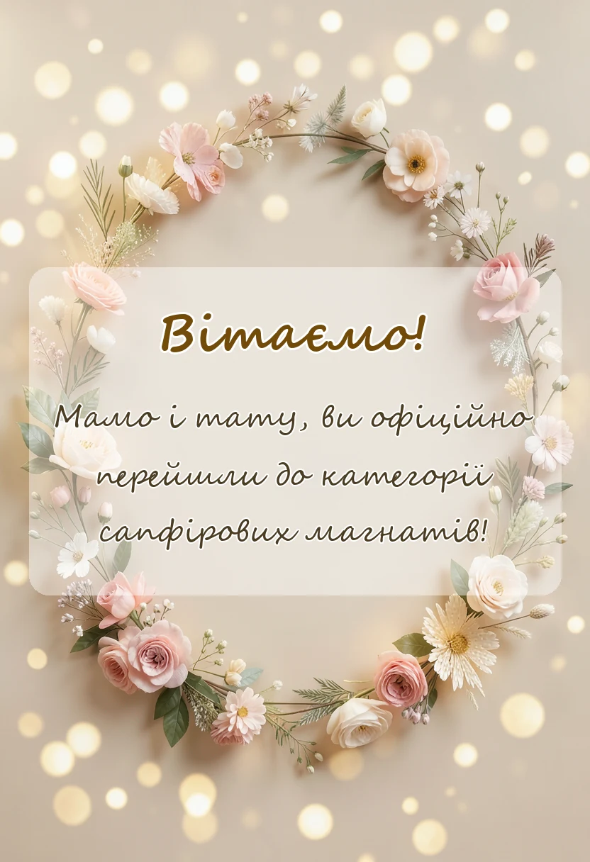 унікальна листівка - привітання з 45 років весілля від дітей