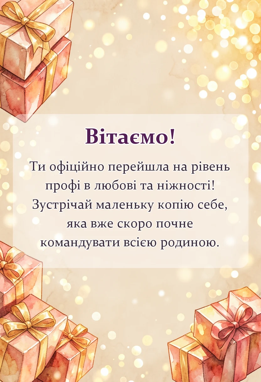 унікальна листівка - вітання з народженням онучки