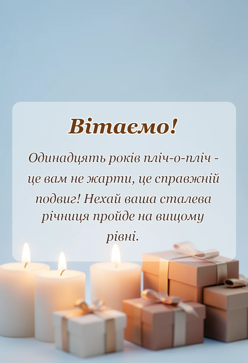 вітальна листівка - вітання з сталевим весіллям картинки