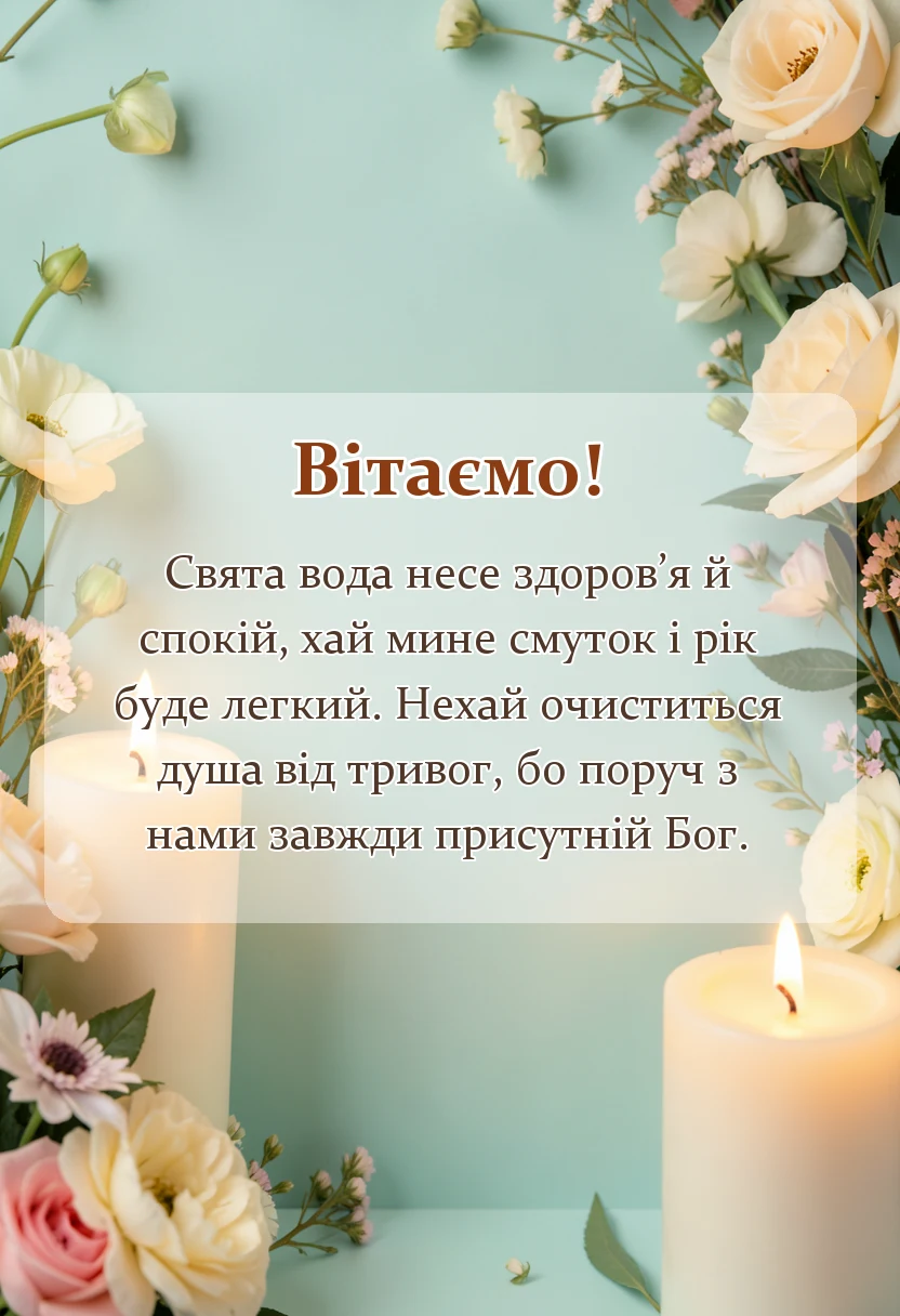 унікальна листівка - картинки з водохрещем