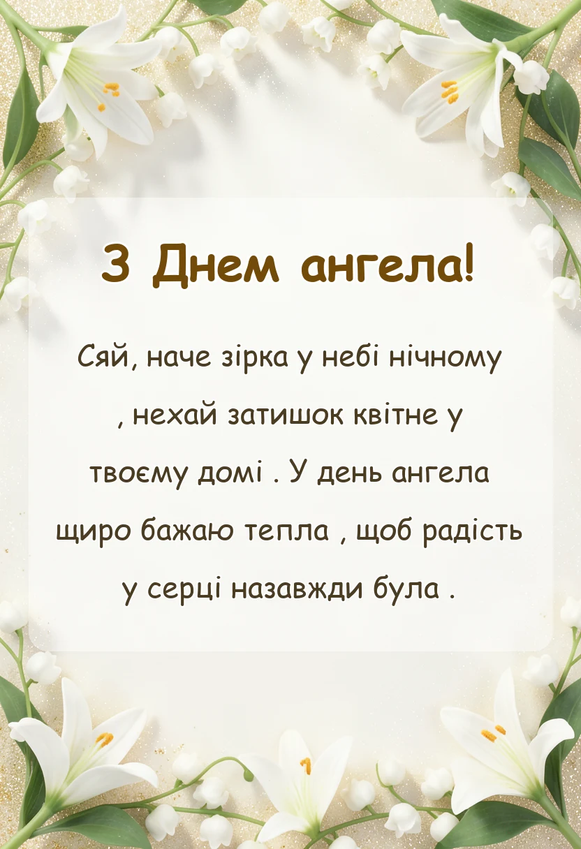 красива листівка: картинки з днем ангела