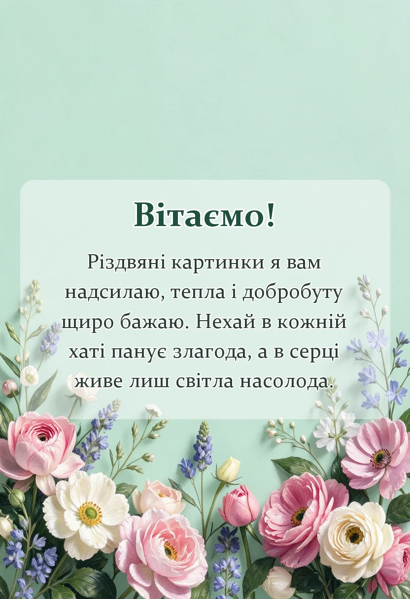 вітальна листівка - картинки зі святим вечором та різдвом христовим