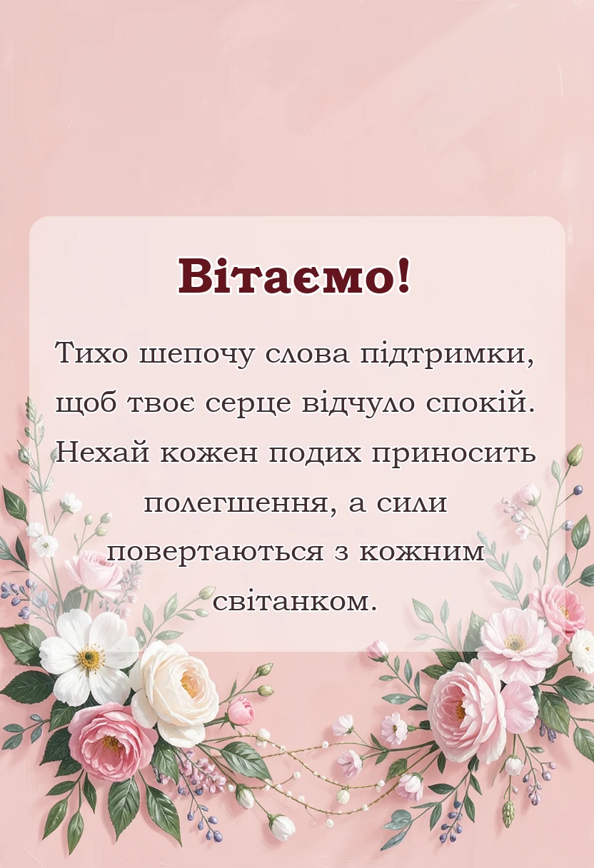 листівка з побажанням - побажання швидкого одужання своїми словами та в картинках