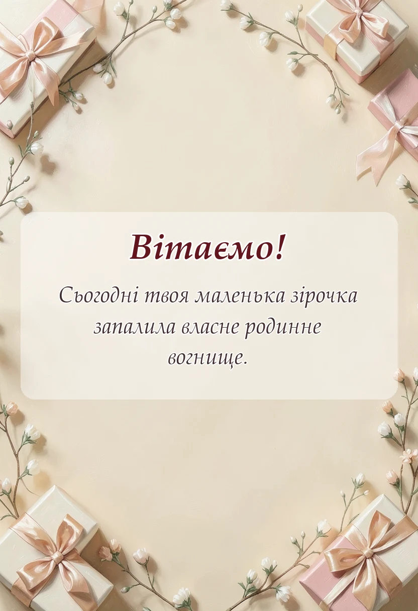 вітальна листівка - привітання батька з одруженням дочки