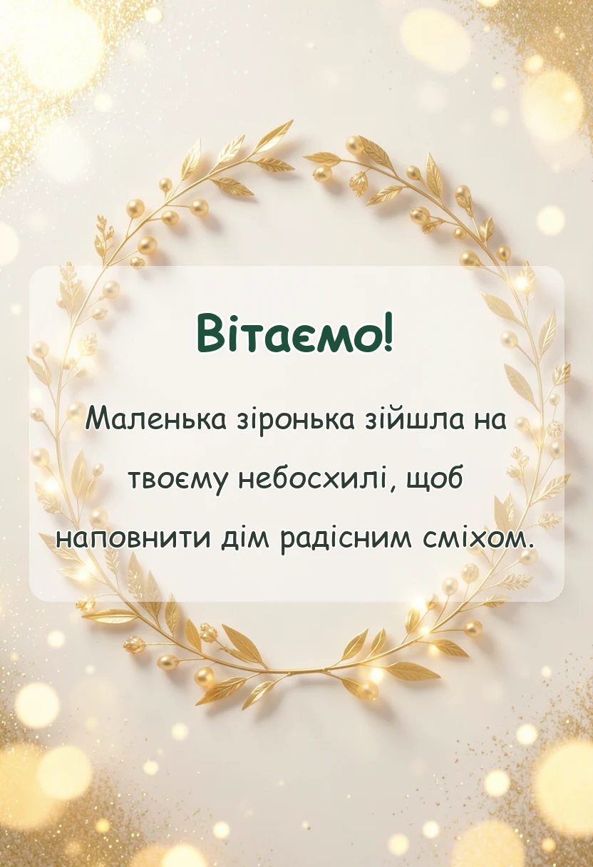 святкова картинка: вітання з народженням онучки