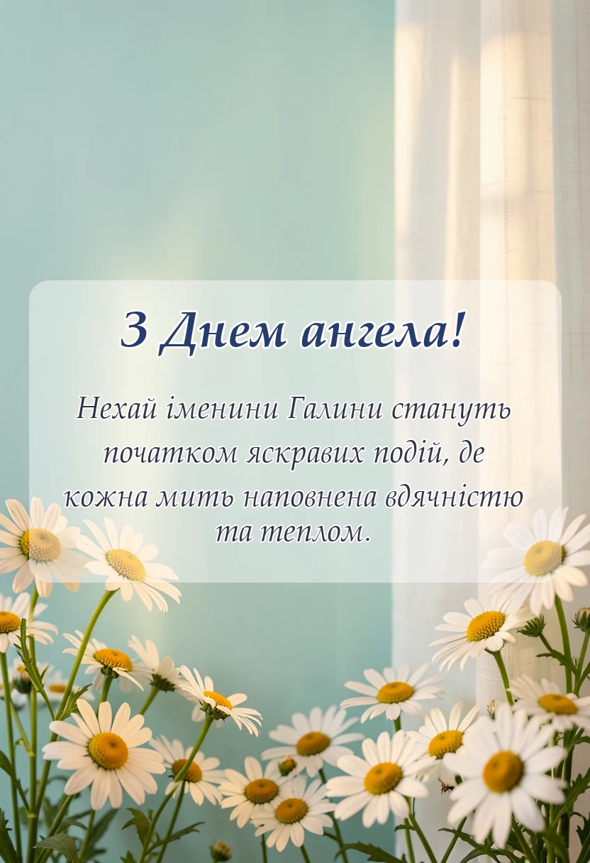 унікальна листівка - день ангела галини привітання