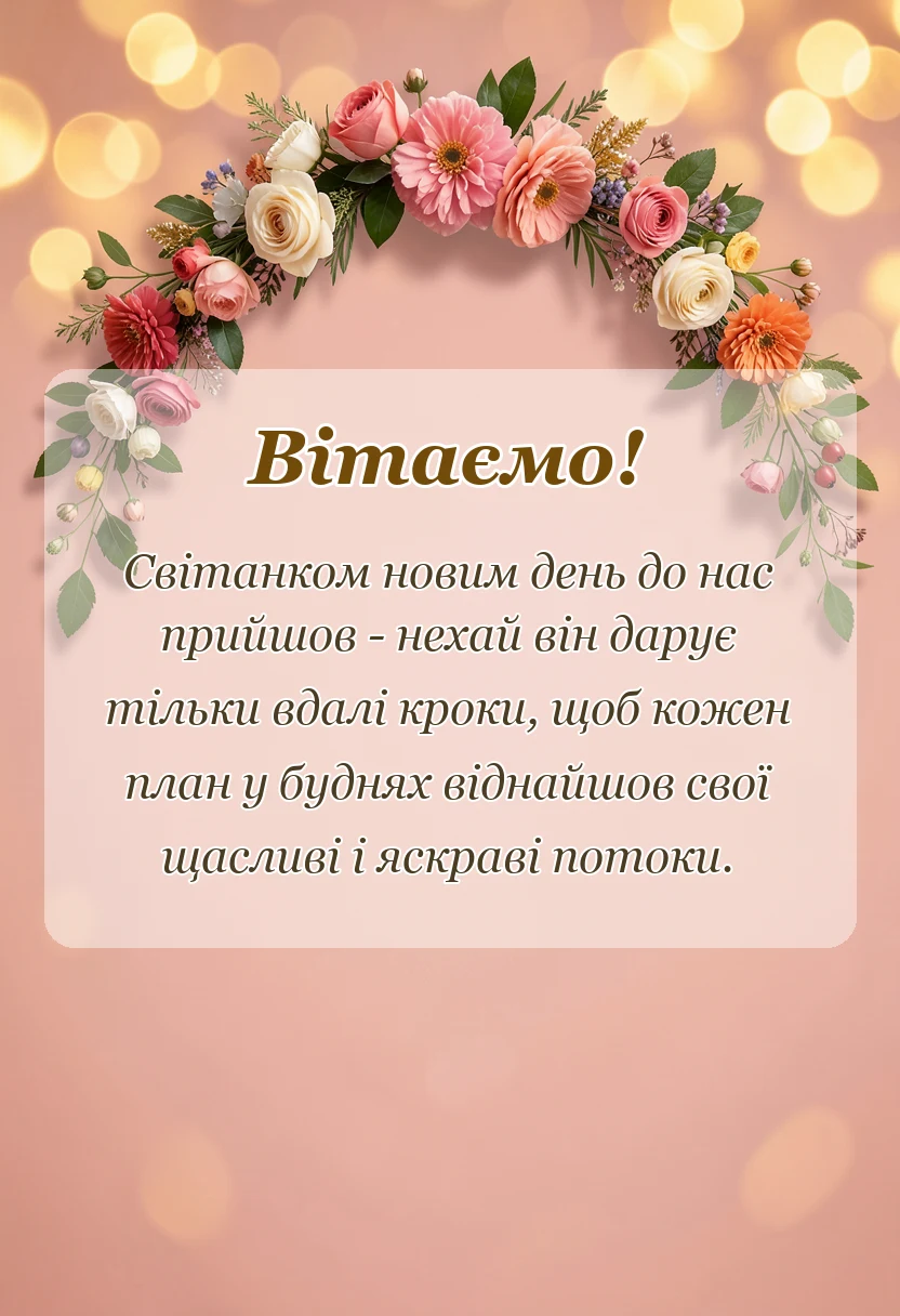 вітальна листівка - картинки з початком нового тижня своїми словами