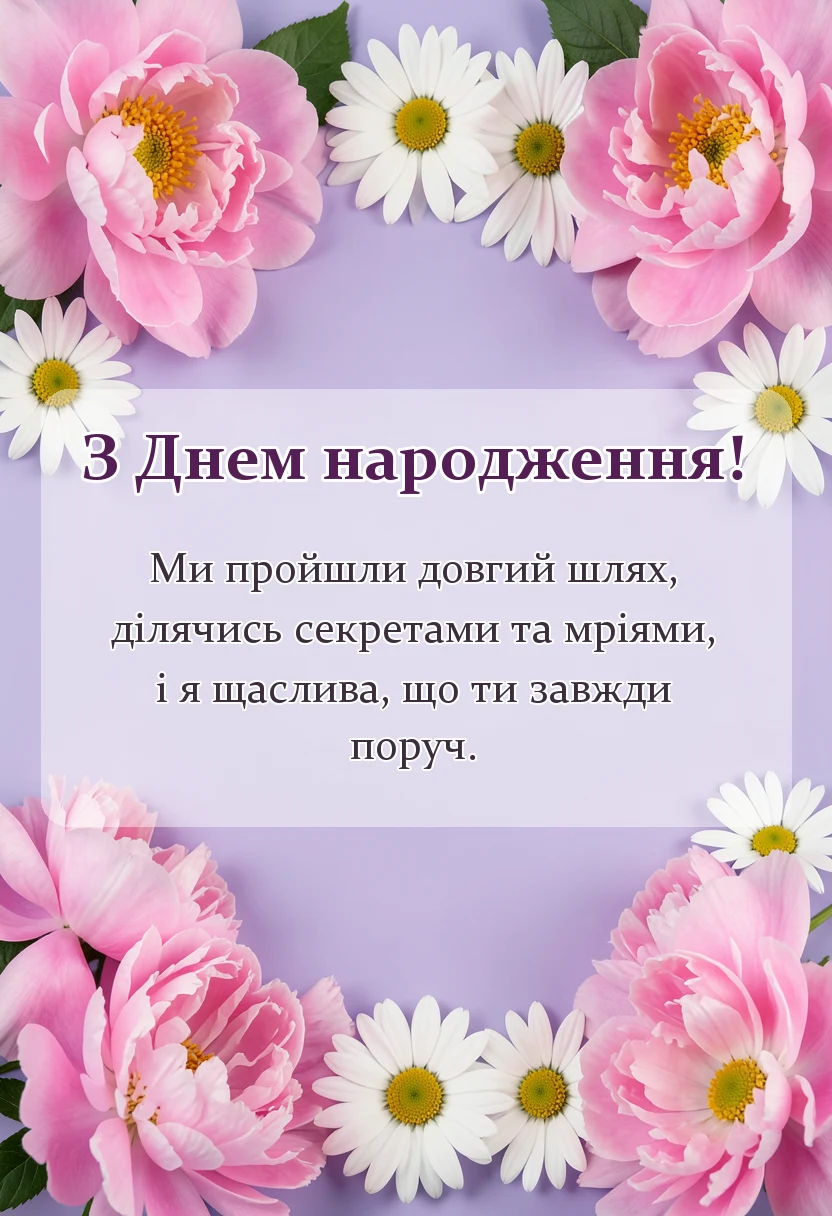 красива листівка: привітання з днем народження двоюрідній сестрі до сліз