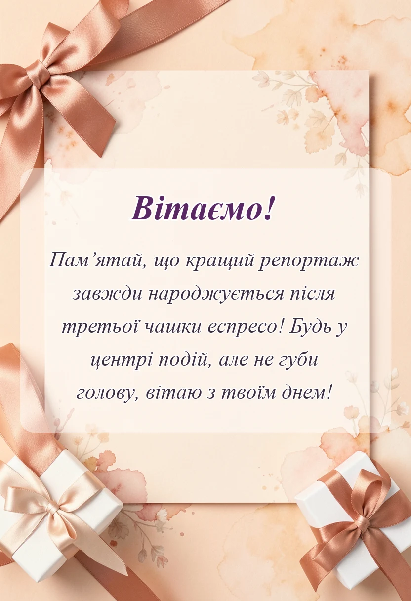 унікальна листівка - з днем журналіста картинка