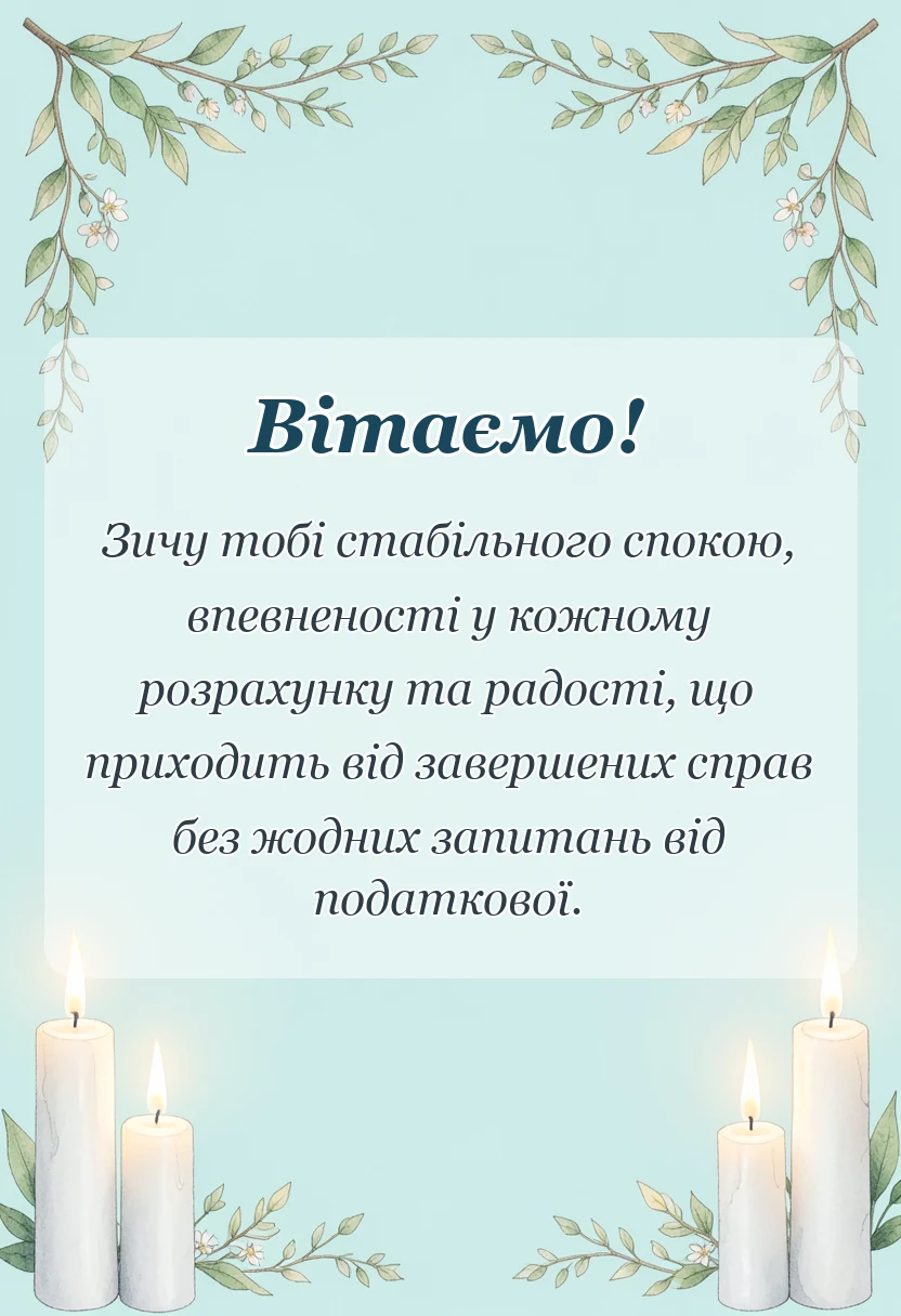 вітальна листівка - вітання з днем бухгалтера українською