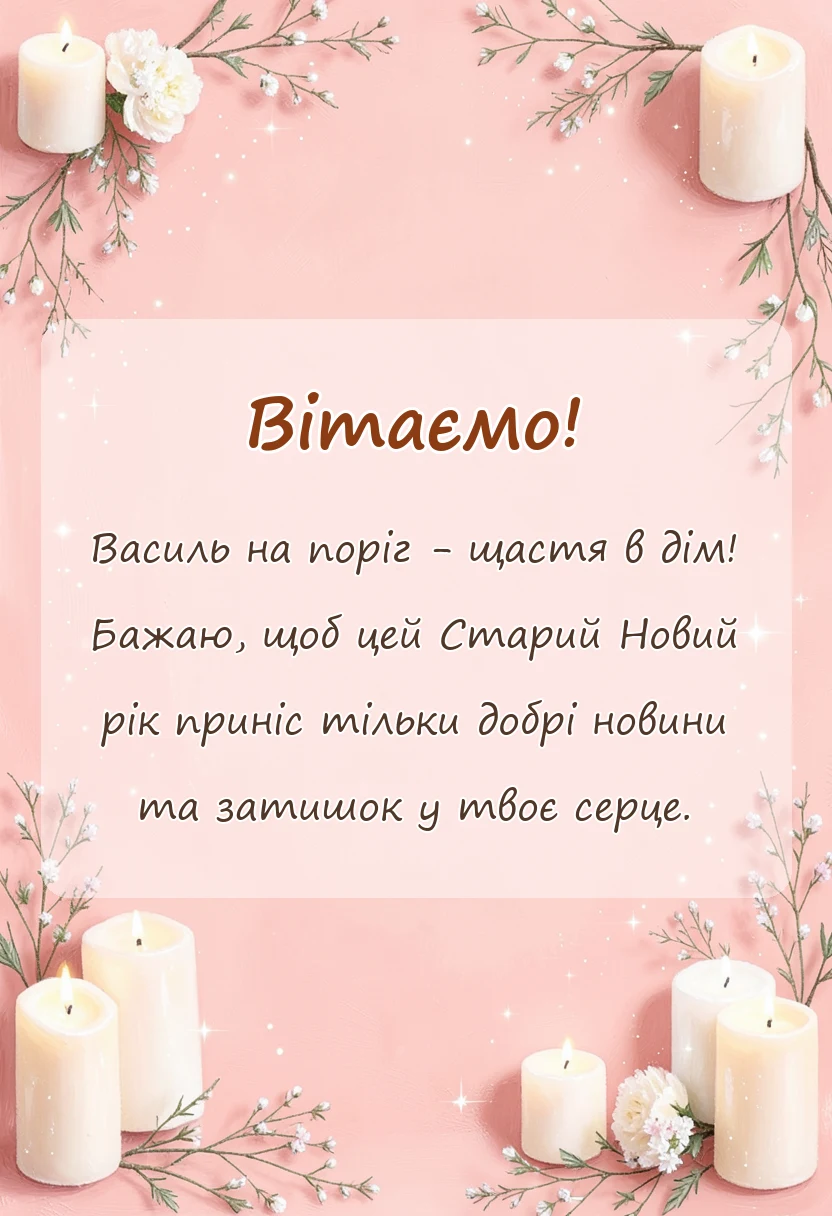 унікальна листівка - картинки зі старим новим роком та василем