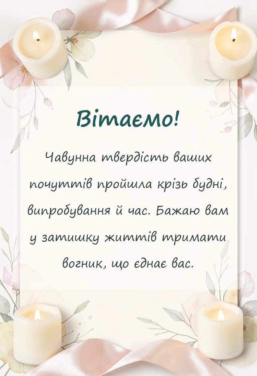 красива листівка: картинки чавунного весілля