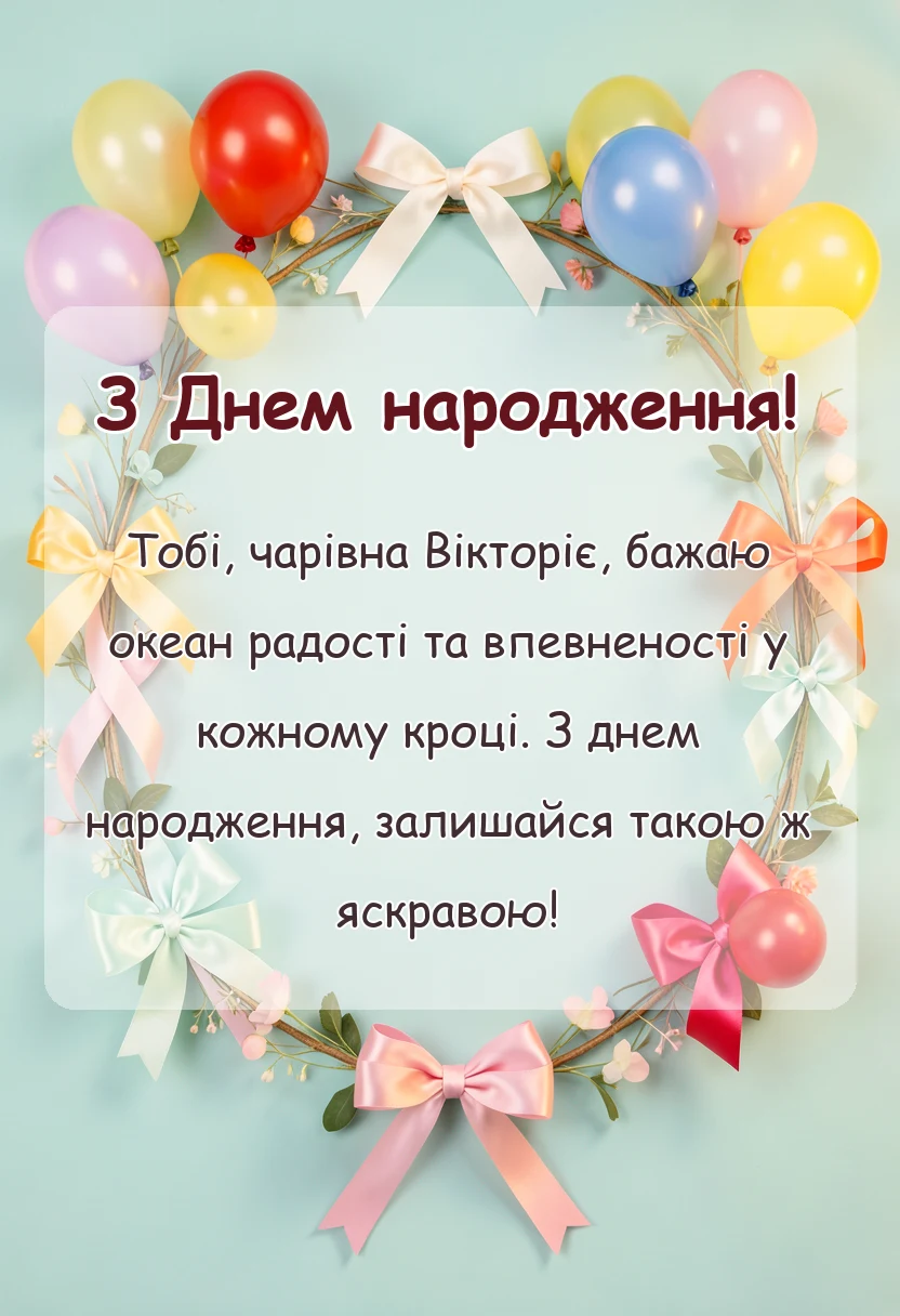 листівка з побажанням - листівки з днем народження вікторія