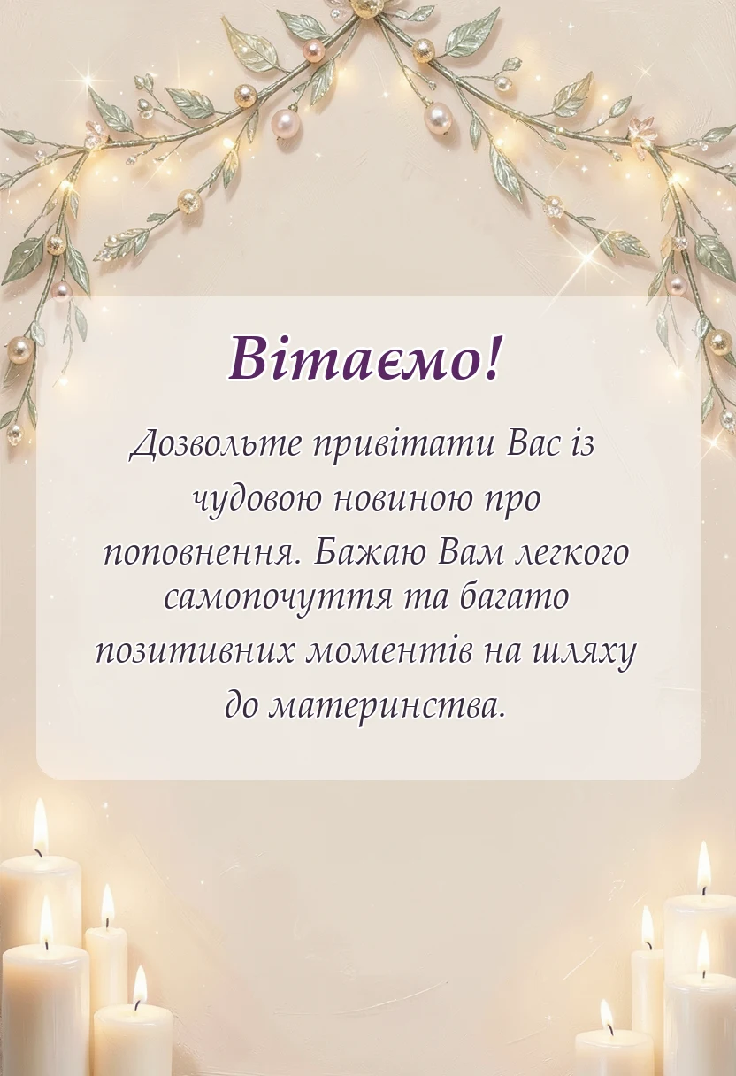 вітальна листівка - привітання з вагітністю своїми словами