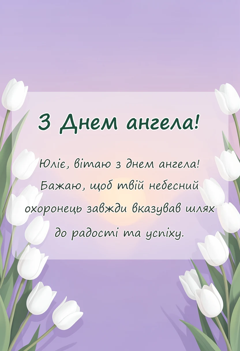 унікальна листівка - привітання з днем ангела юлія українською