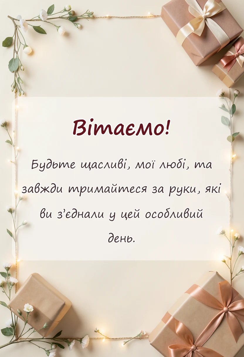 святкова картинка: привітання з днем весілля від мами сину