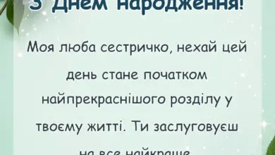 красива листівка: привітання з днем народження двоюрідній сестрі до сліз