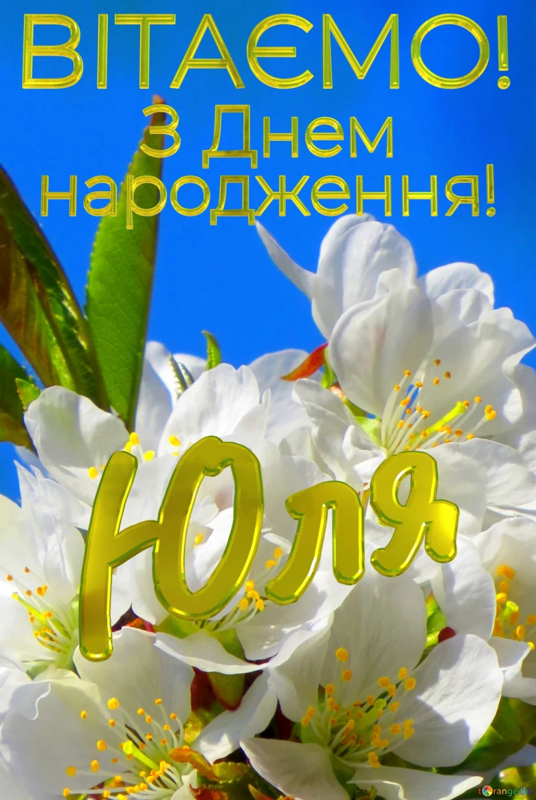 Квіти та привітання з днем народження Юлі українською