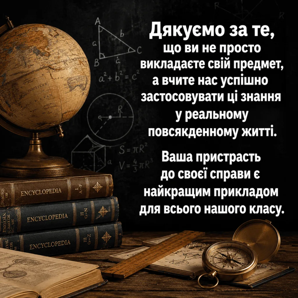 Подяка вчителю за знання та натхнення