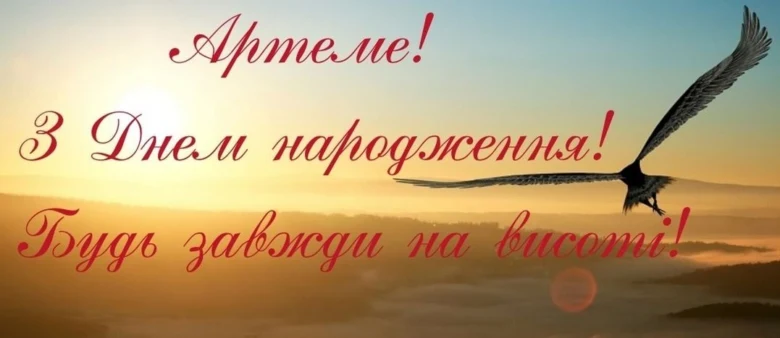 Артем, з днем народження! Будь завжди на висоті!
