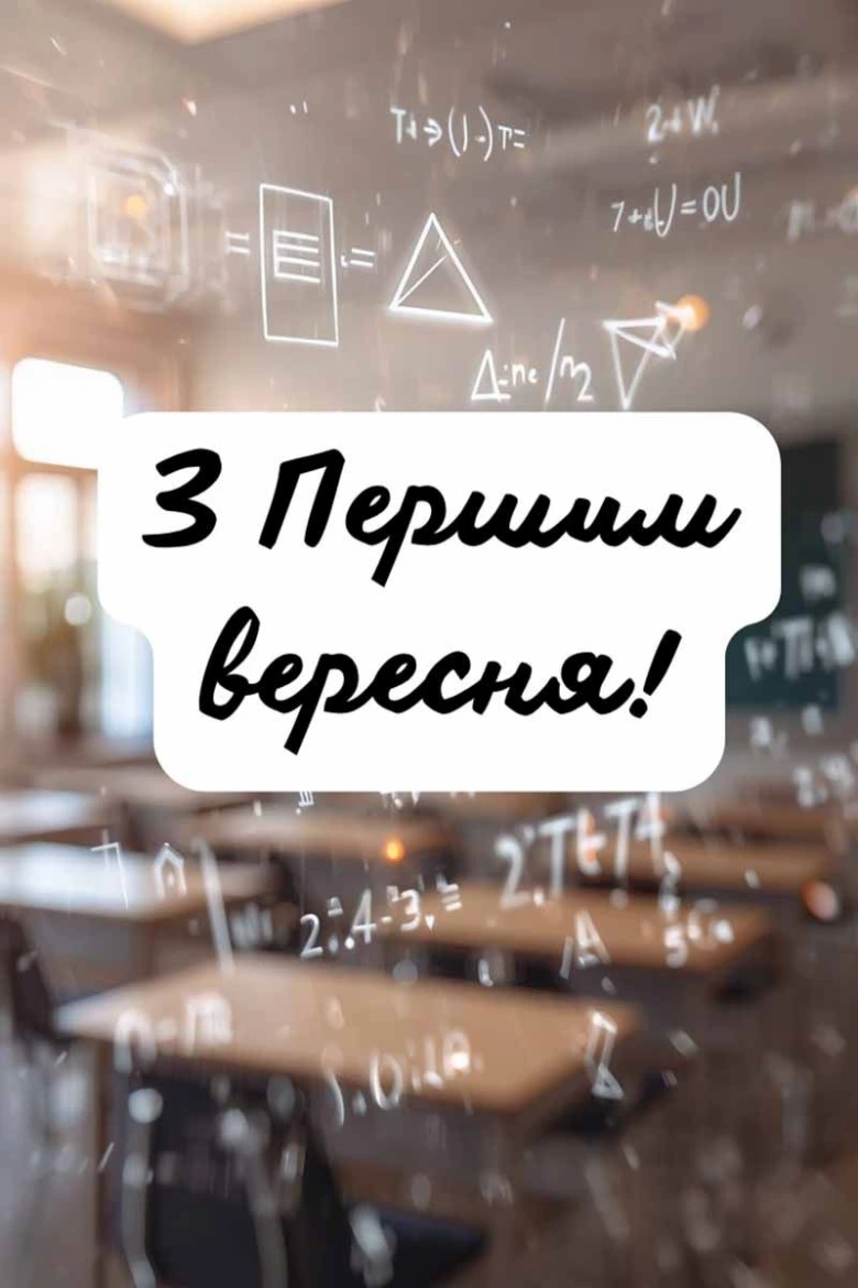 Класна дошка з формулами та написом про початок навчального року.
